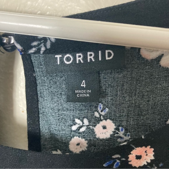 Torrid black floral challis hi low sleeveless flowy dress womens 4X - Picture 7 of 10